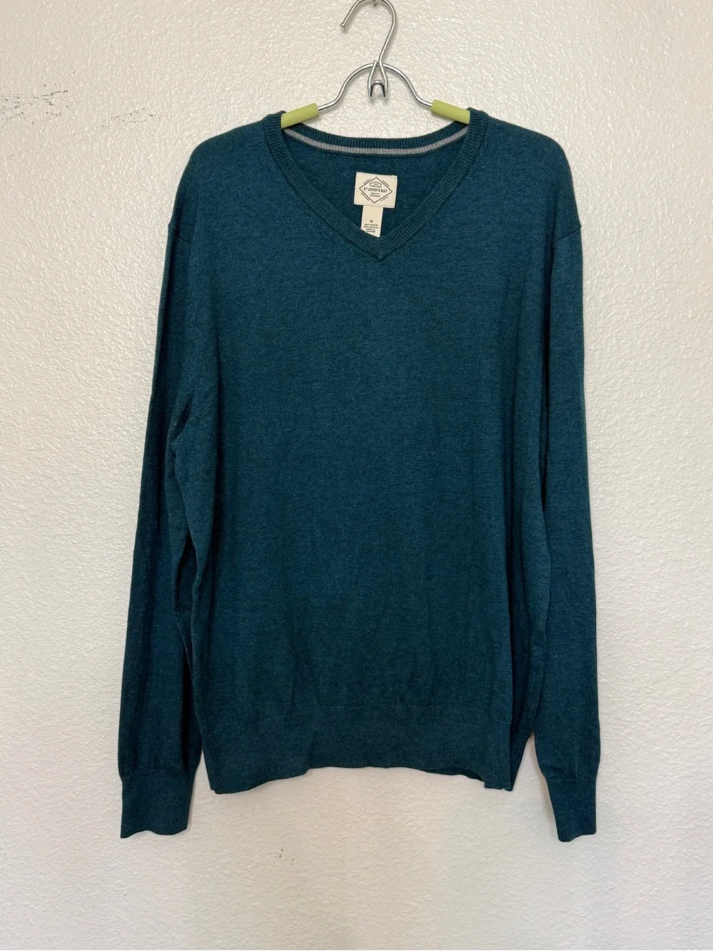 St. John's Bay Men's Deep Teal V-Neck Sweater